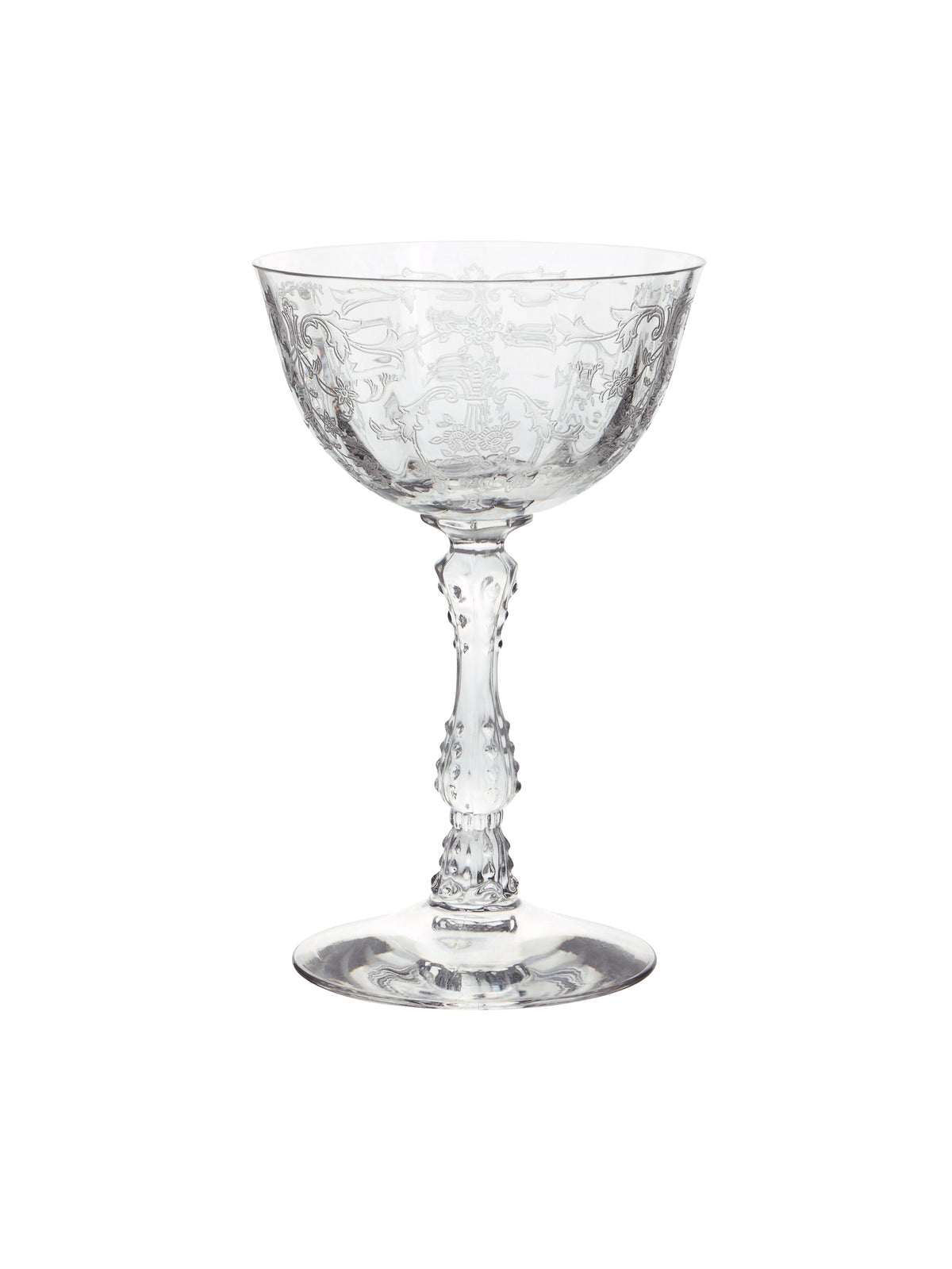 Vintage 1950s Fostoria Navarre Champagne Glasses Set of Four Weston Table