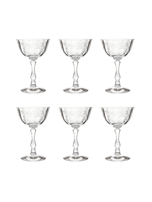 Vintage 1950s Fostoria Navarre Champagne Glasses Weston Table