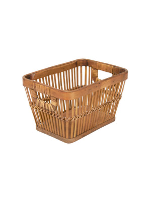  Vintage 1950s French Bamboo Slatted Basket Weston Table 