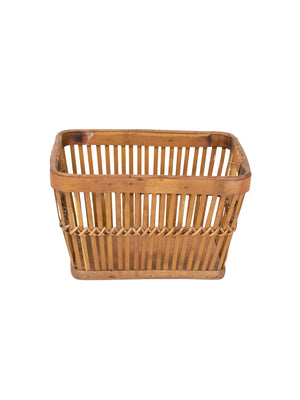 Vintage 1950s French Bamboo Slatted Basket Weston Table 