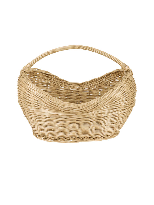 Vintage 1950s French Blonde Oval Market Basket Weston Table