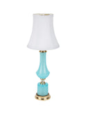 Vintage 1950s French Blue Opaline Glass Lamp Weston Table