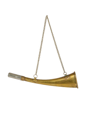  Vintage 1950s French Brass Hunting Horn Weston Table 
