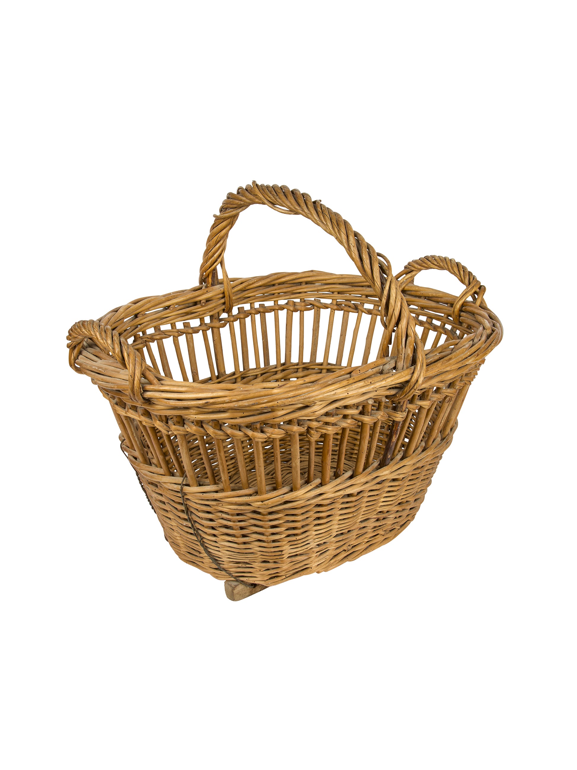 Vintage 1950s French Oval Farmer's Market Basket