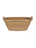 Vintage 1950s French Wicker Oval Laundry Basket Two