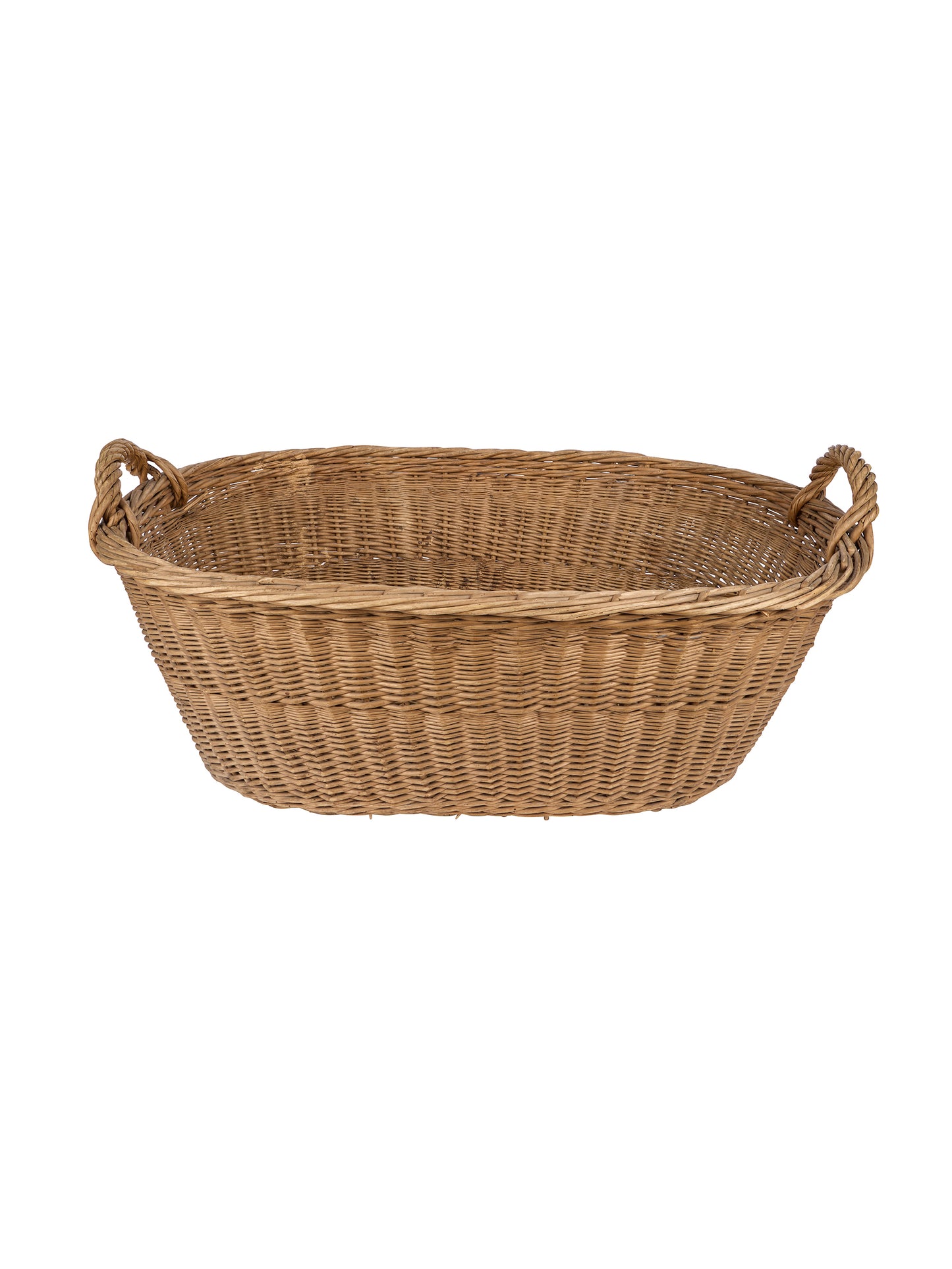 Vintage 1950s French Oval Medium Laundry Basket Two Weston Table