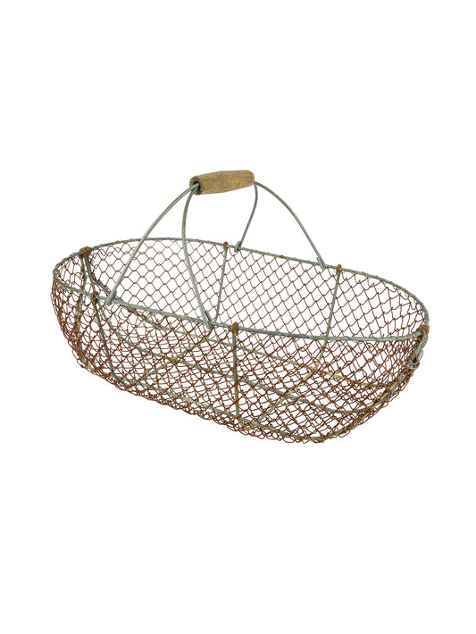 Vintage 1950s French Oyster Collecting Basket Weston Table