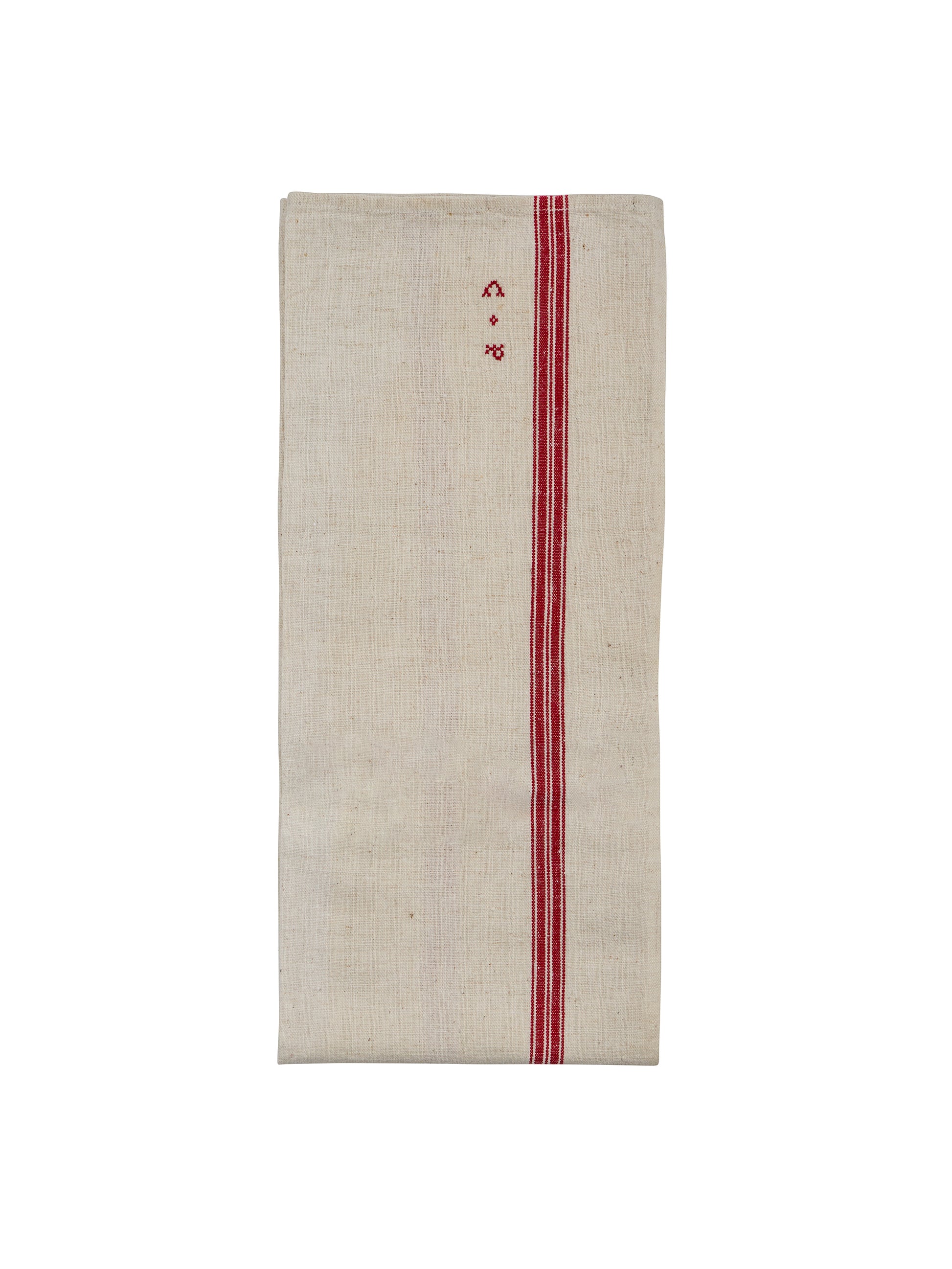 Vintage 1950s French Red and White Linen Kitchen Towel Weston Table