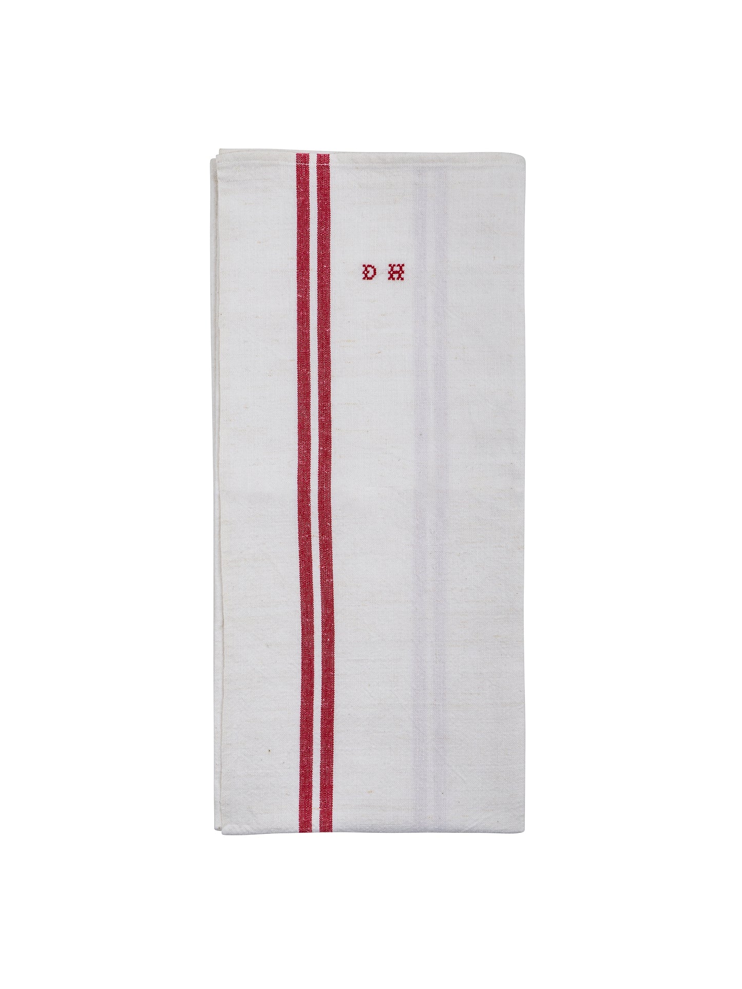 Vintage 1950s French Red and White Linen Kitchen Towel Weston Table