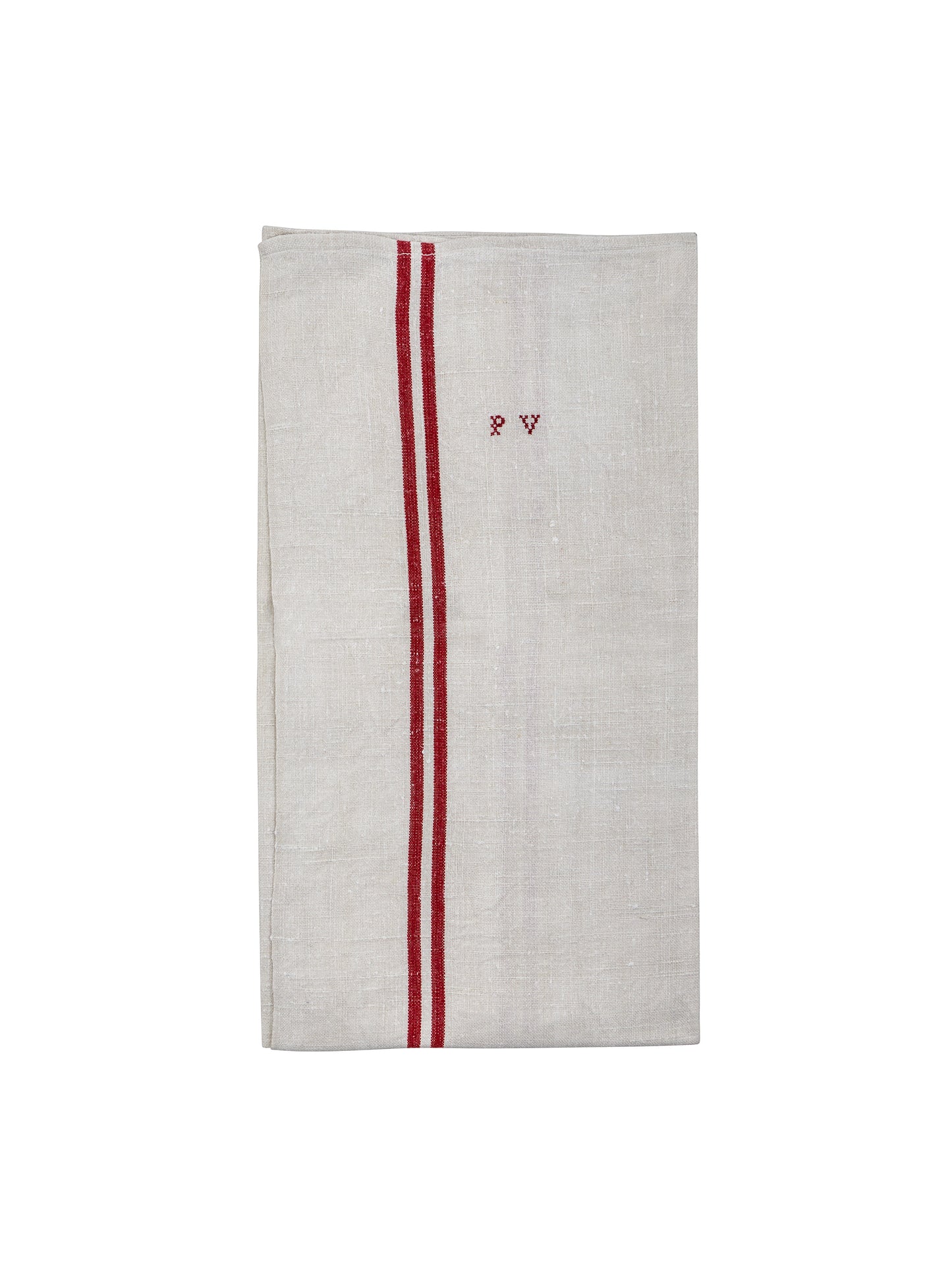 Vintage 1950s French Red and White Linen Kitchen Towel Weston Table