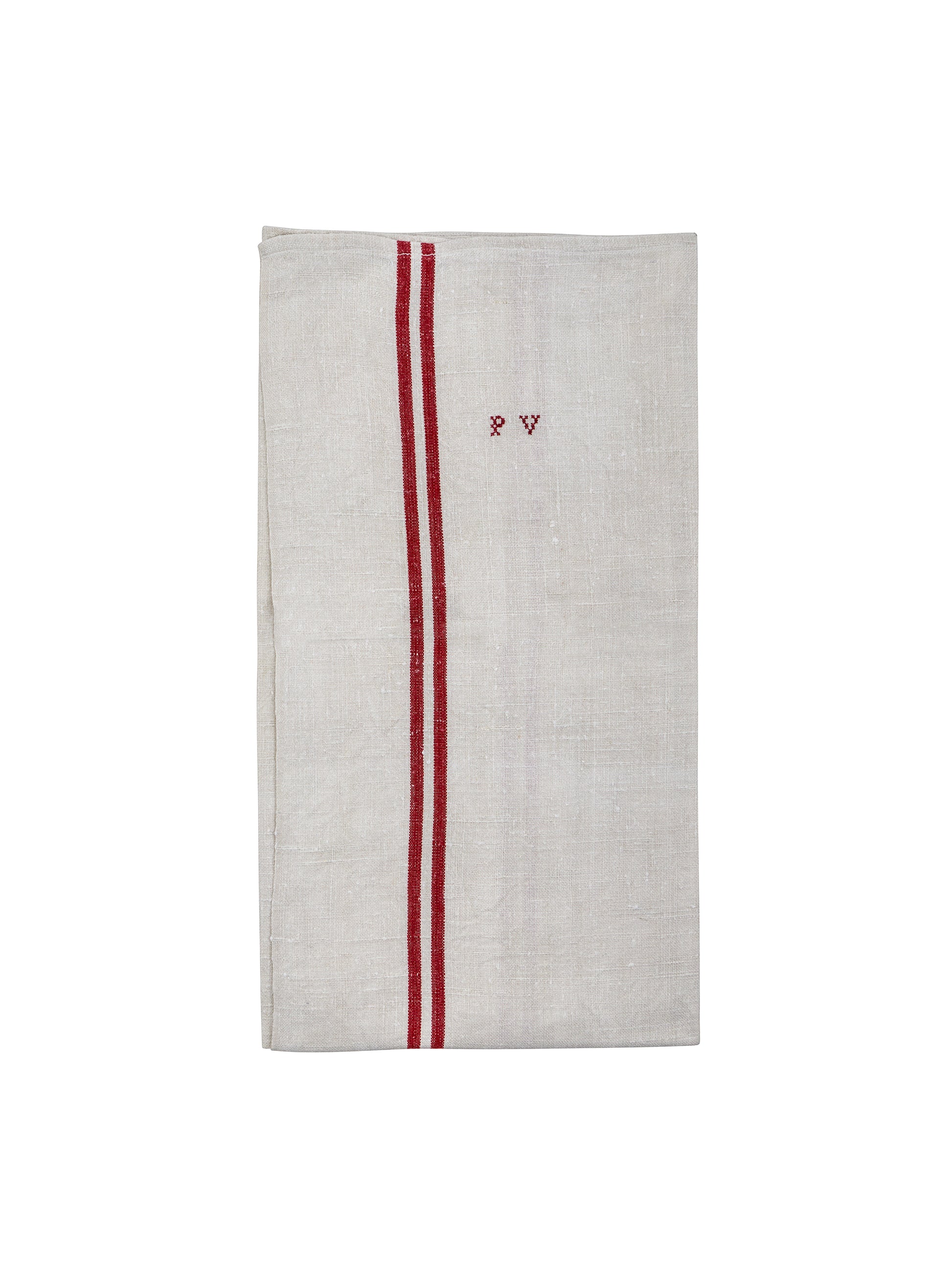 Vintage 1950s French Red and White Linen Kitchen Towel Weston Table