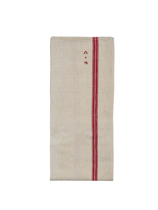Vintage 1950s French Red and White Linen Kitchen Towel Weston Table