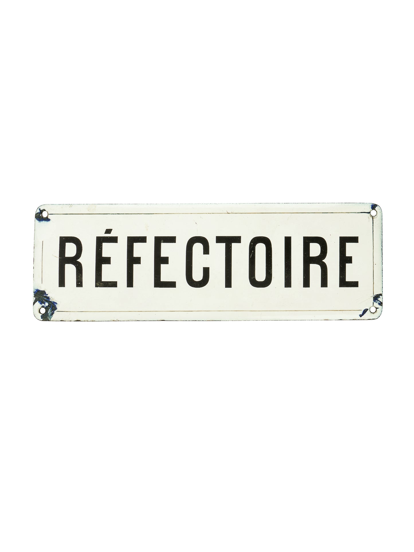 Vintage 1950s French Refectoire Enamelware Sign Weston Table