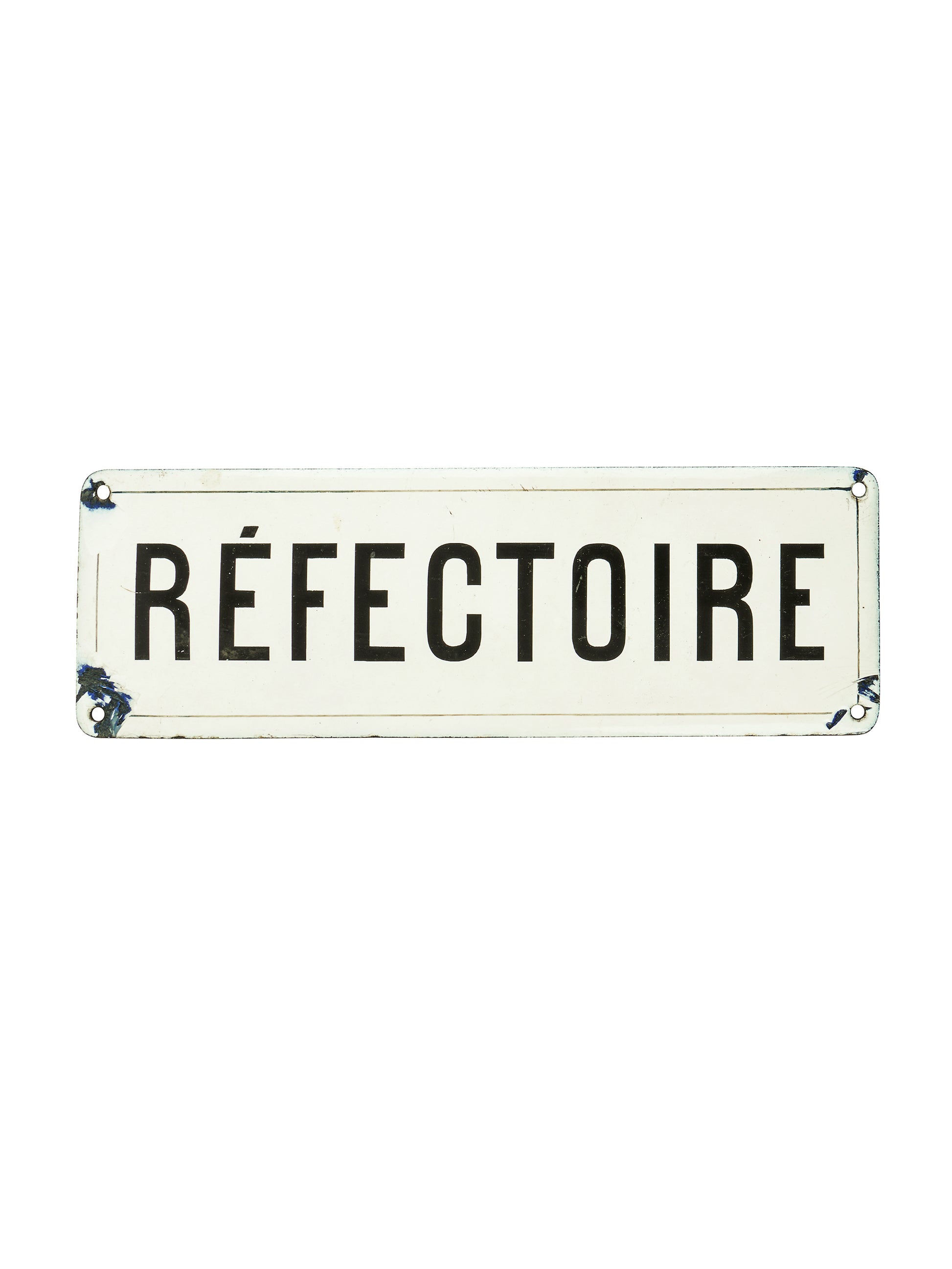 Vintage 1950s French Refectoire Enamelware Sign Weston Table