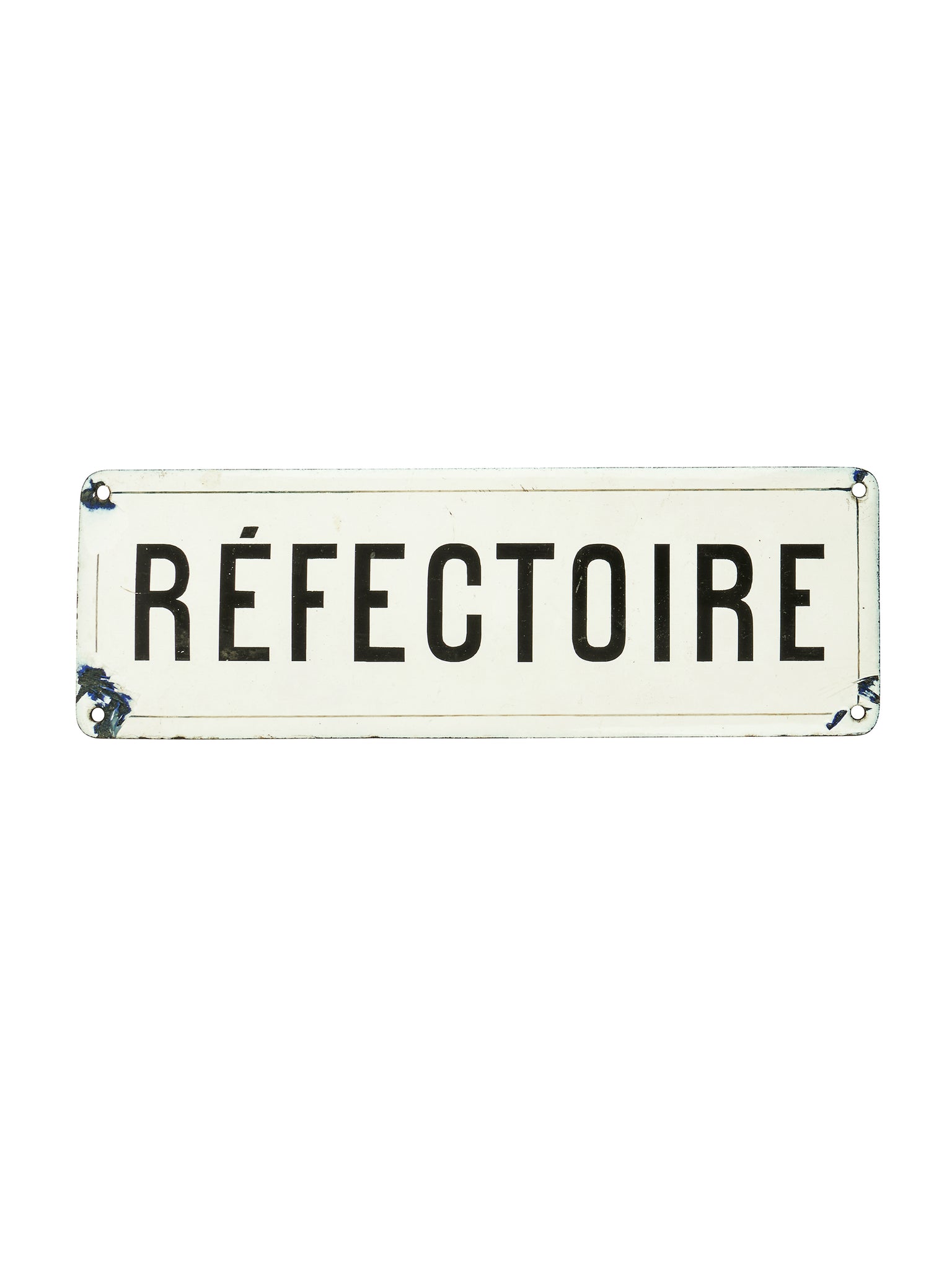 Vintage 1950s French Refectoire Enamelware Sign Weston Table
