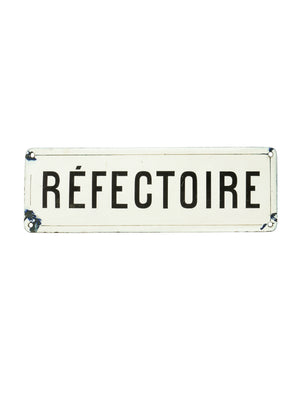  Vintage 1950s French Refectoire Enamelware Sign Weston Table 
