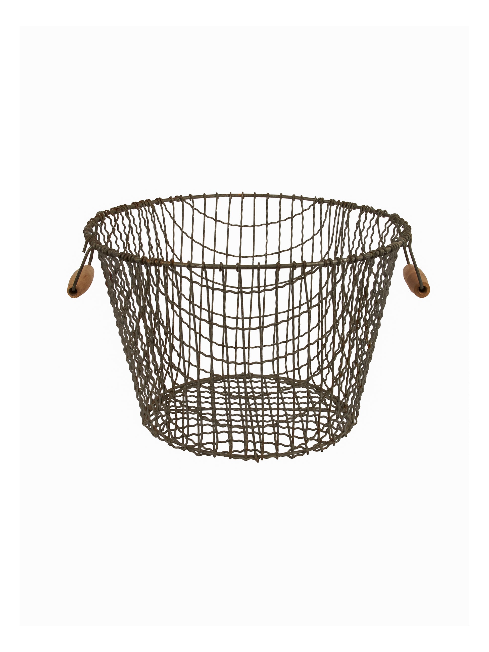 Vintage 1950s French Round Oyster Basket Weston Table