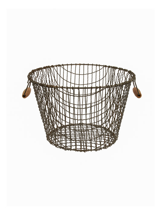 Vintage 1950s French Round Oyster Basket Weston Table