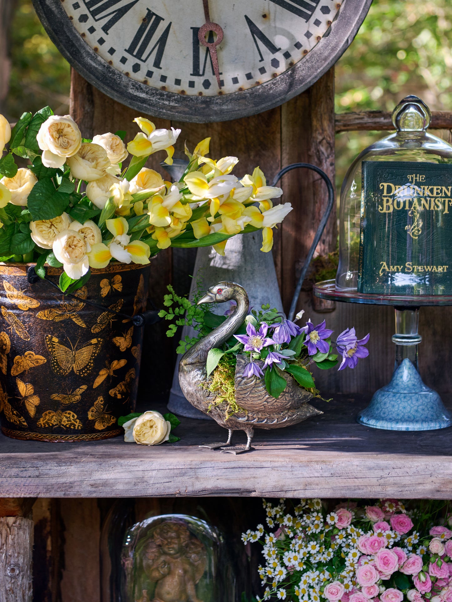 Vintage 1950s French Swan Planter Weston Table