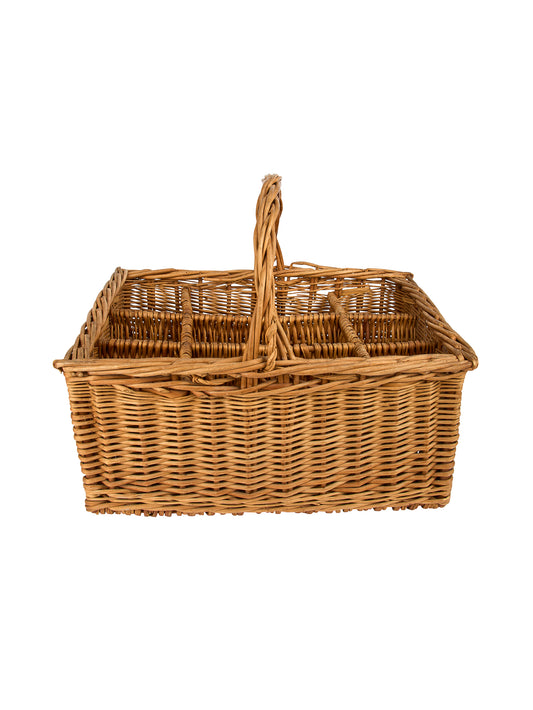 Vintage 1950s French Wicker Wine Bottle Carrier Weston Table