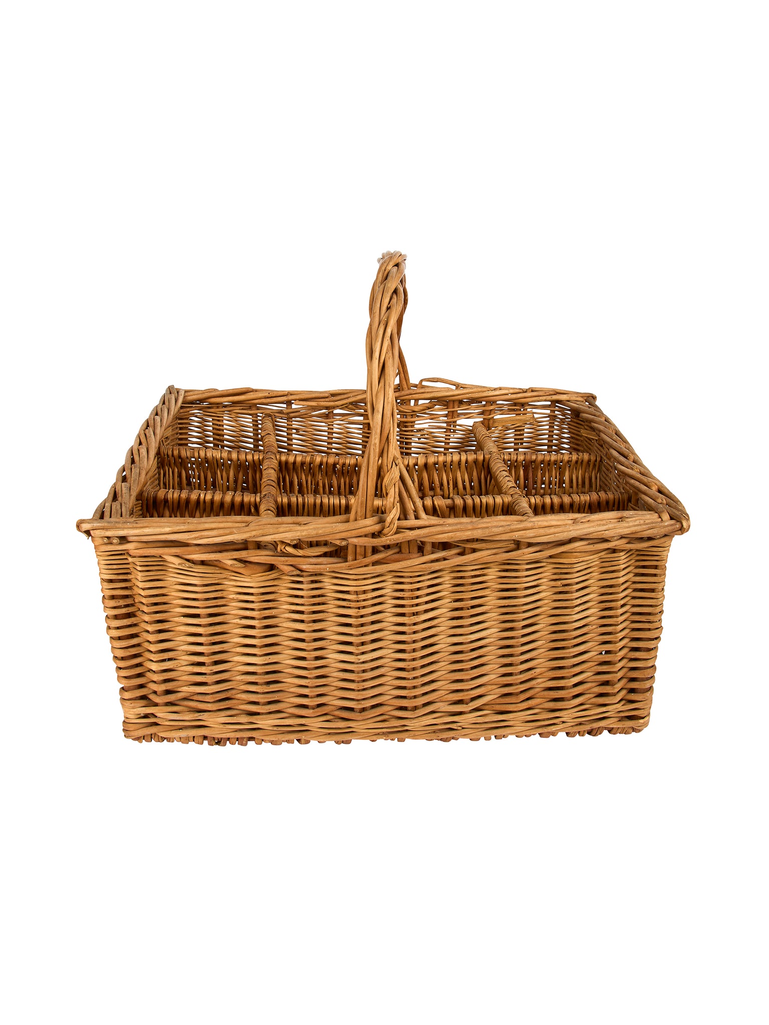 Vintage 1950s French Wicker Wine Bottle Carrier Weston Table