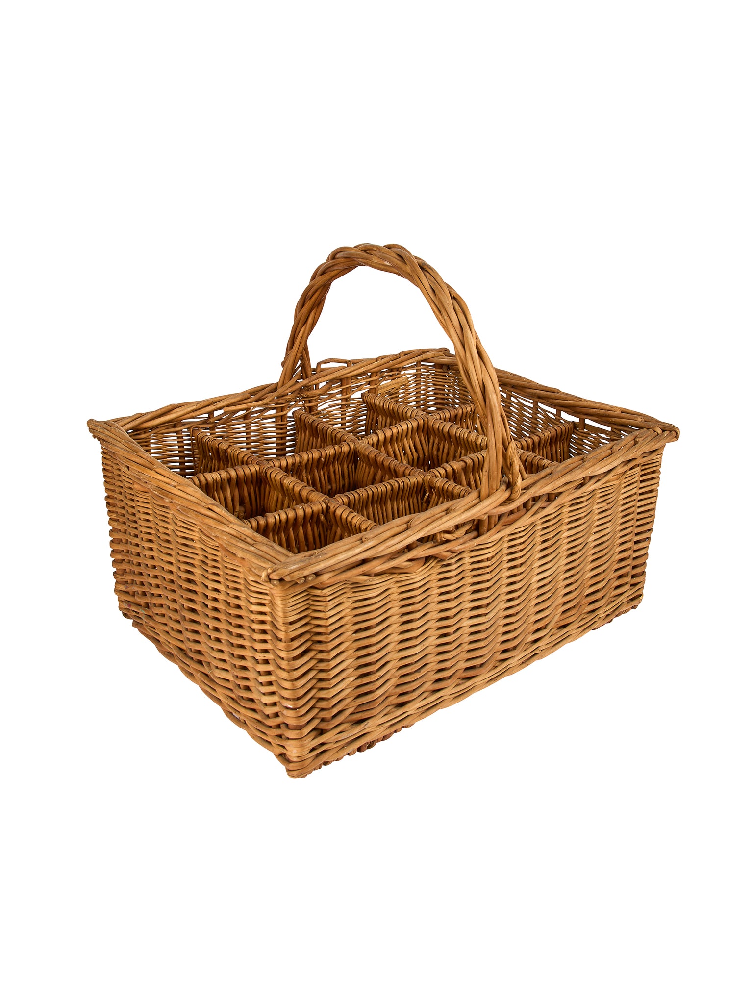 Vintage 1950s French Wicker Wine Bottle Carrier Weston Table
