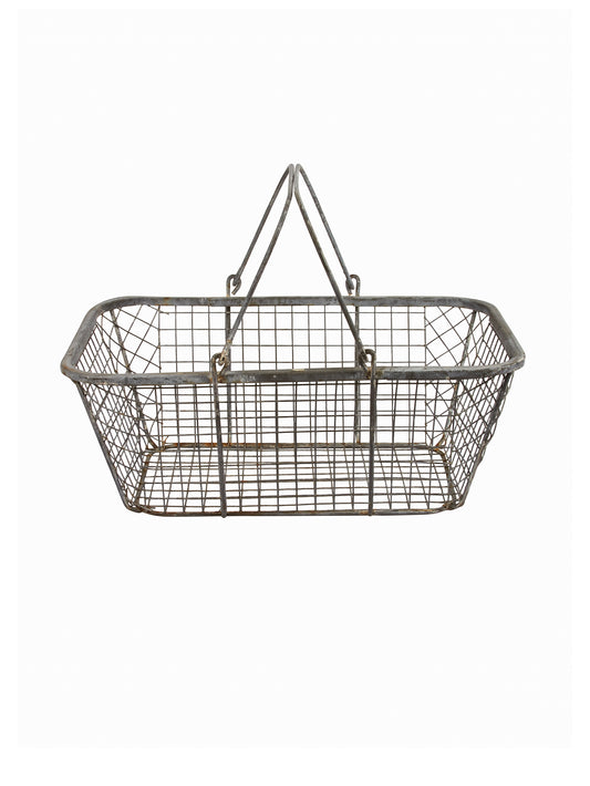 Vintage 1950s French Wire Oyster Basket Weston Table