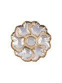 Vintage 1950s Gilt and Iridescent Oyster Plate Weston Table