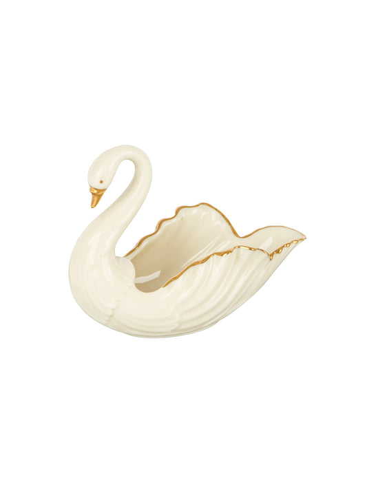 Vintage 1950s Gold Trimmed Porcelain Swan Weston Table