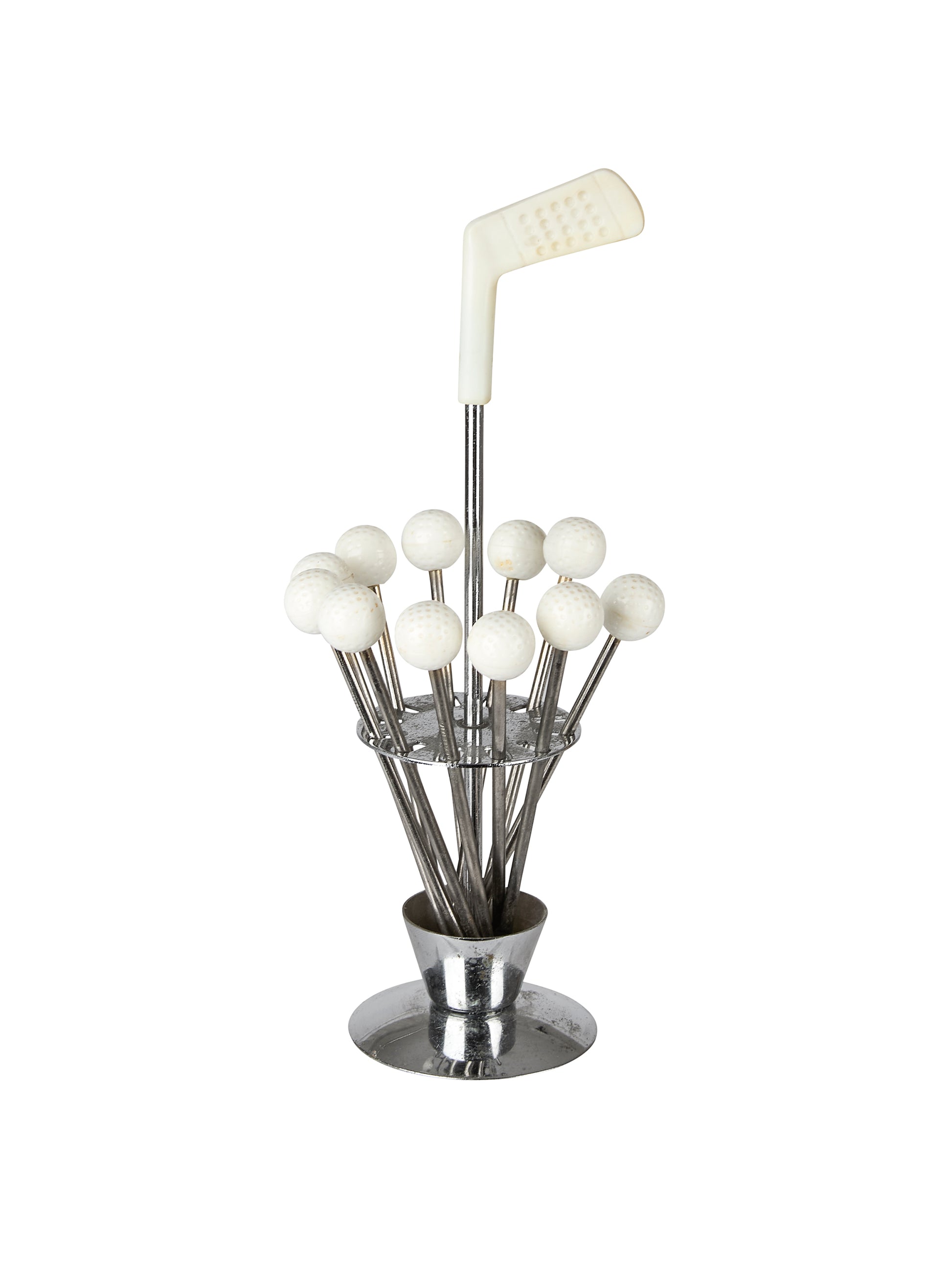 Vintage 1950s Golf Ball and Stand Cocktail Picks Weston Table