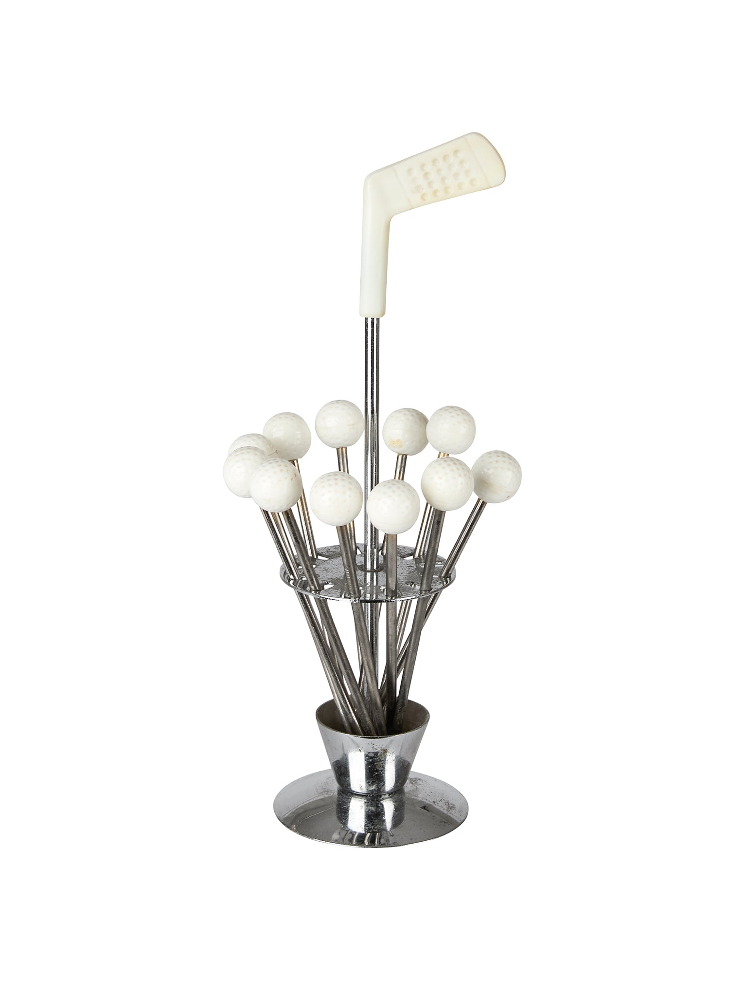 Vintage 1950s Golf Ball and Stand Cocktail Picks Weston Table