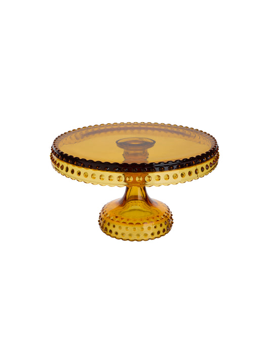 Vintage 1950s Hobnail Amber Cake Stand Weston Table
