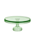 Vintage 1950s Hobnail Green Cake Stand 11 Inch Weston Table
