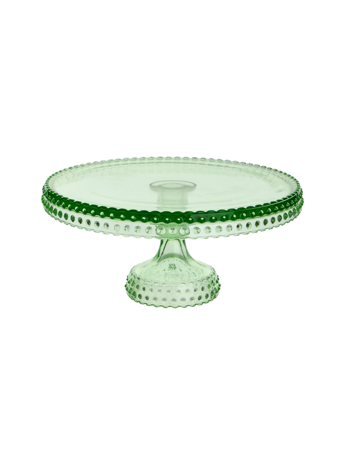 Vintage 1950s Hobnail Green Cake Stand 11 Inch Weston Table