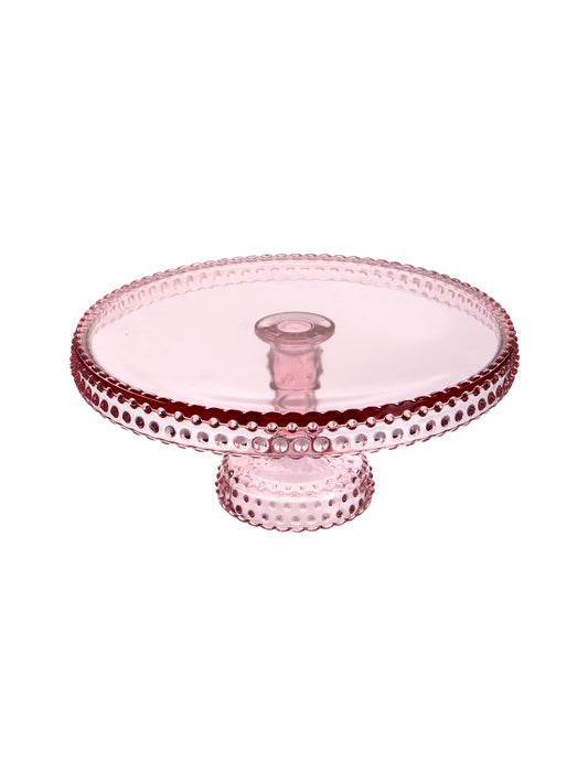 Vintage 1950s Hobnail Pink Cake Stand 11 Inch Weston Table
