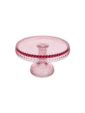 Vintage 1950s Hobnail Pink Cake Stand 8.75 Inch Weston Table