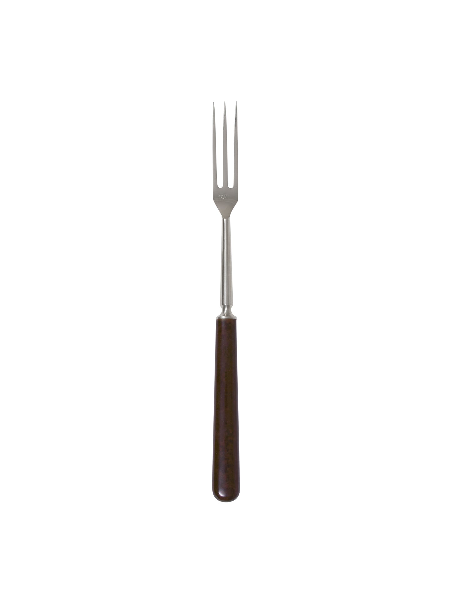 Vintage 1950s French Inox Brown Wood Handled Long Forks Weston Table