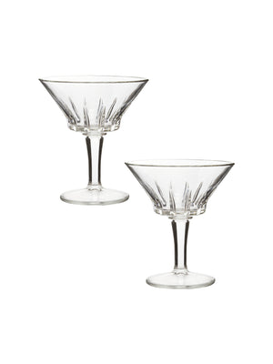   Vintage 1950s Italian Cut Cocktail Glasses Set of Two Weston Table 