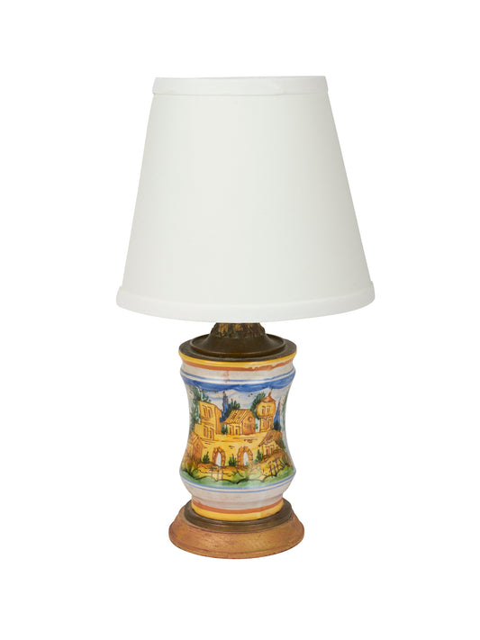 Vintage 1950s Italian Hand Painted Lamp Weston Table