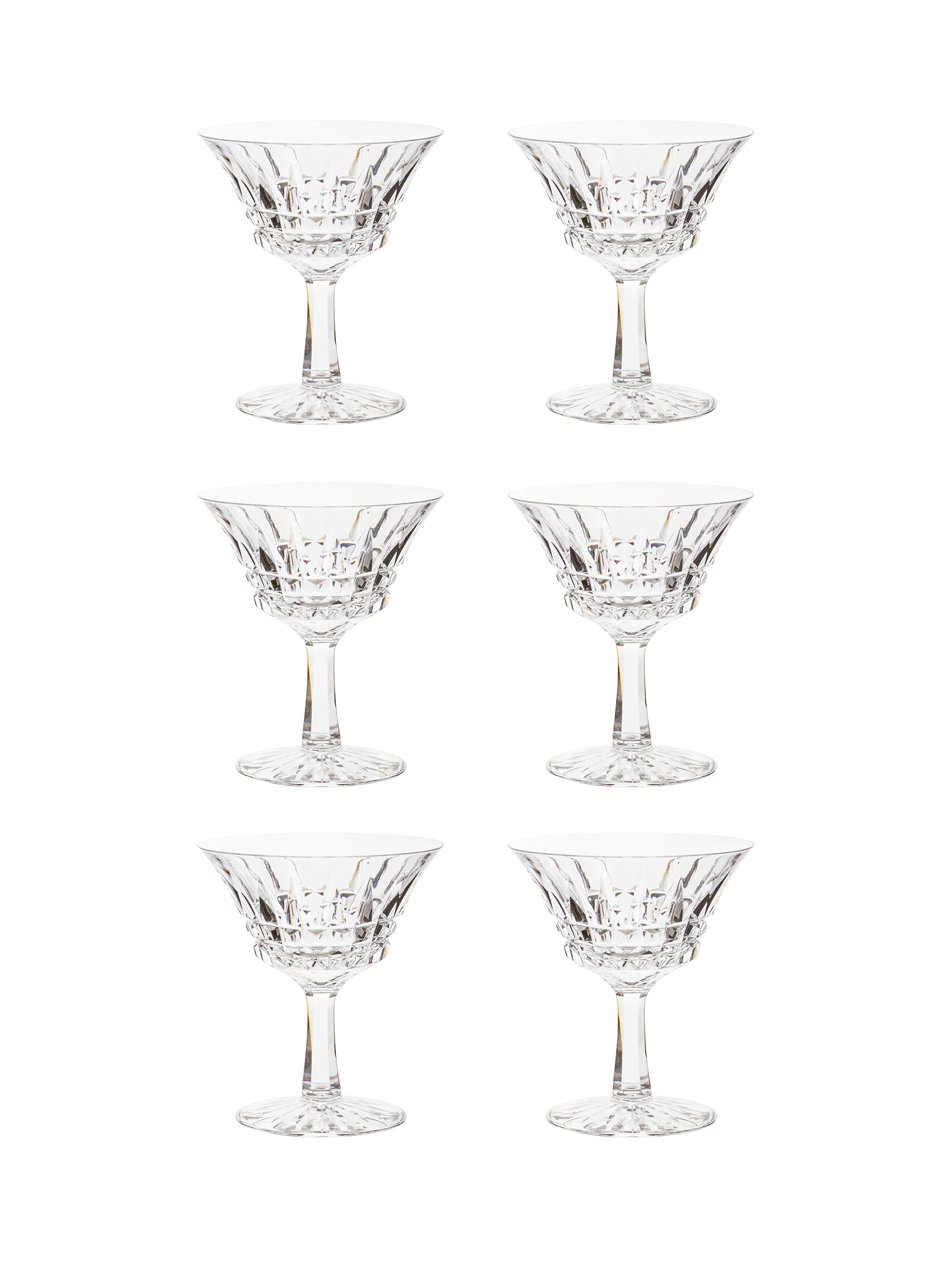 Vintage 1950s Italian Martini Crystal Glasses Set of Six Weston Table