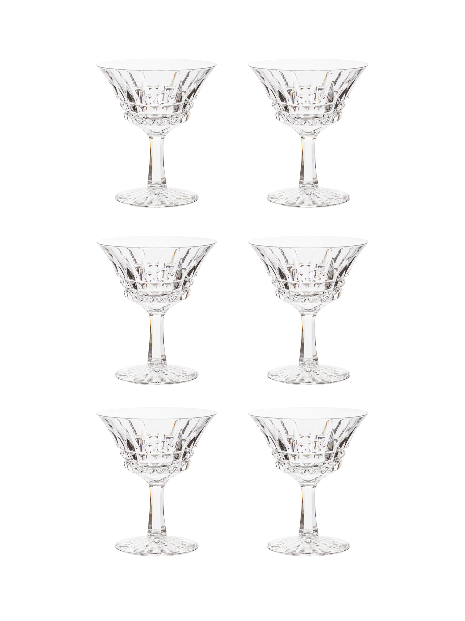 Vintage 1950s Italian Martini Crystal Glasses Set of Six Weston Table