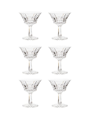  Vintage 1950s Italian Martini Crystal Glasses Set of Six Weston Table 
