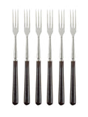 Vintage 1950s Japanese Dark Brown Long Handled Forks Set of Six Weston Table