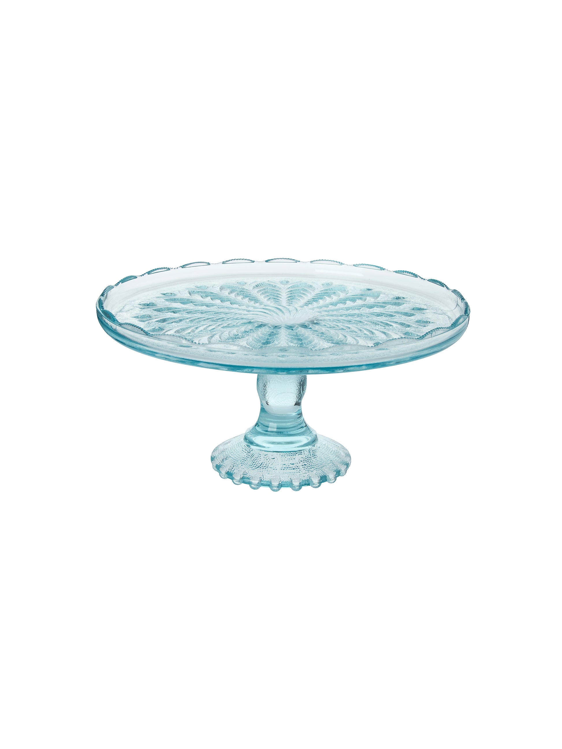 Vintage 1950s Jeanette Glass Ice Blue Cake Stand Weston Table