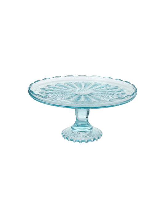Vintage 1950s Jeanette Glass Ice Blue Cake Stand Weston Table