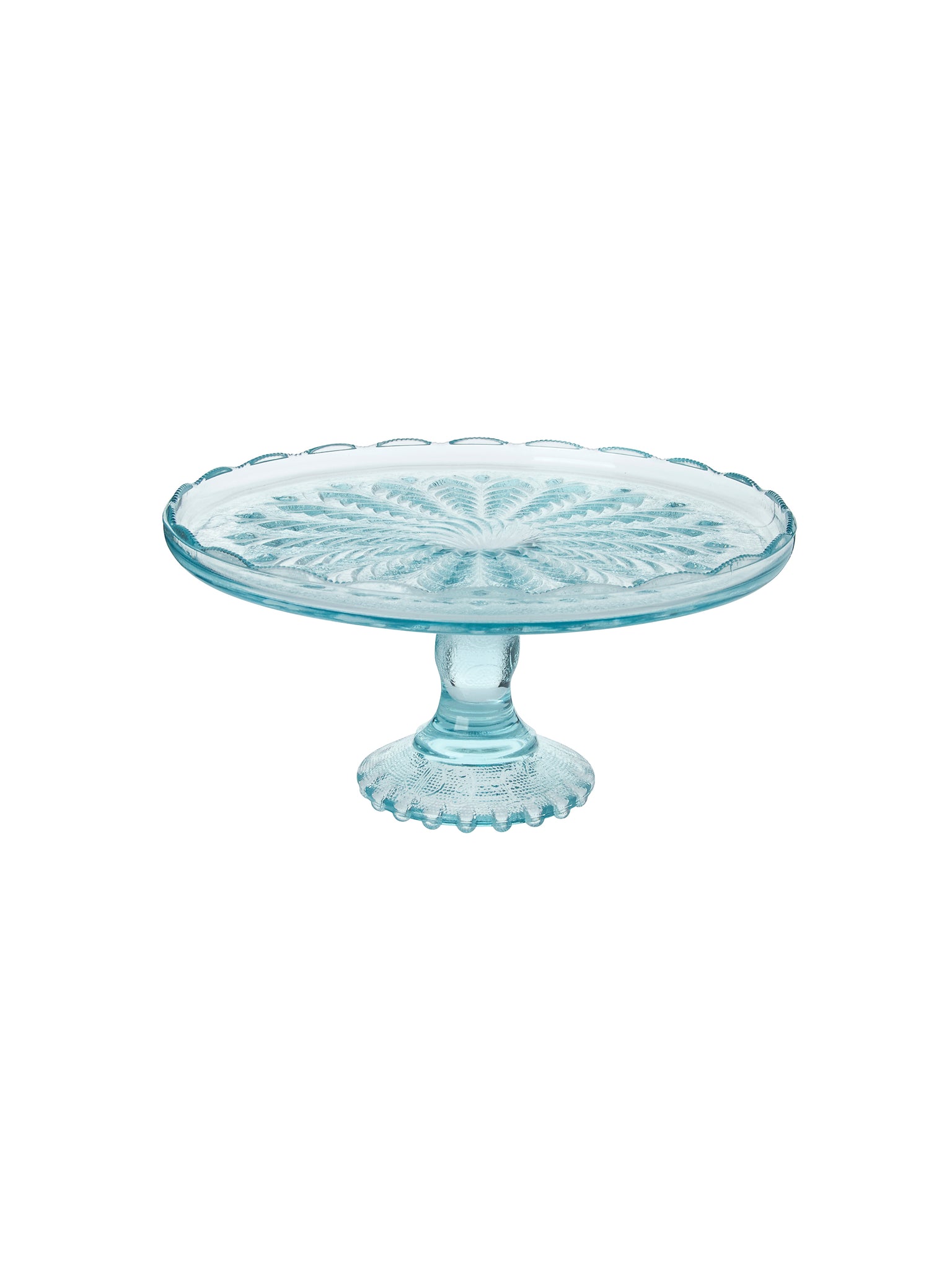 Vintage 1950s Jeanette Glass Ice Blue Cake Stand Weston Table
