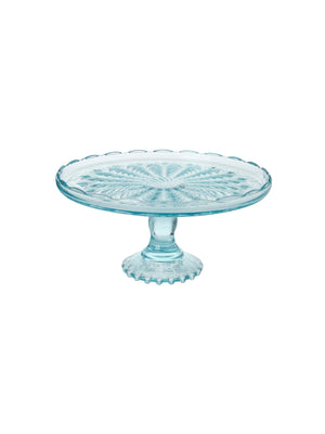  Vintage 1950s Jeanette Glass Ice Blue Cake Stand Weston Table 