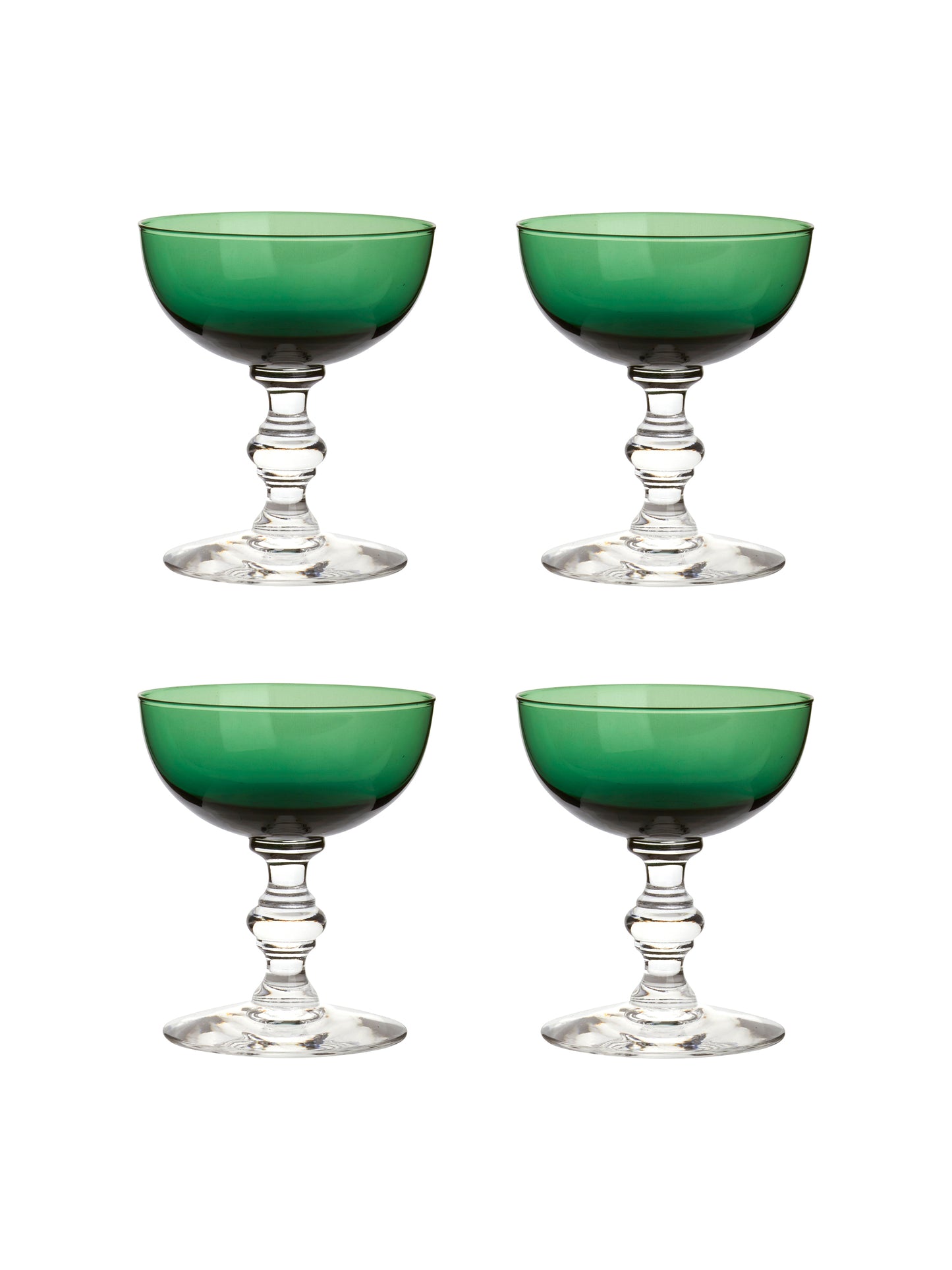 Vintage 1950s Killarney Green Coupes Set of Four Weston Table