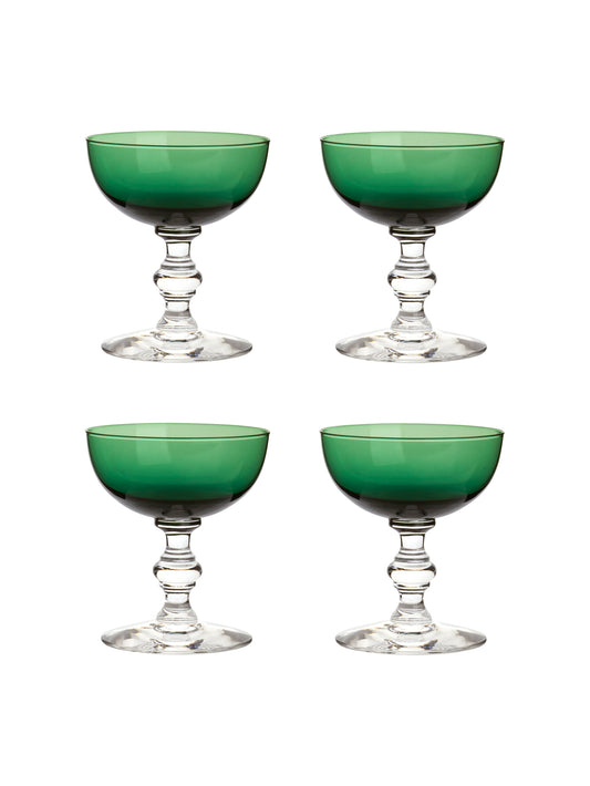 Vintage 1950s Killarney Green Coupes Set of Four Weston Table