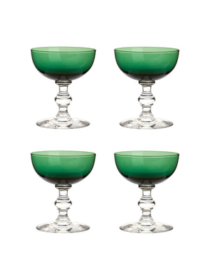  Vintage 1950s Killarney Green Coupes Set of Four Weston Table 